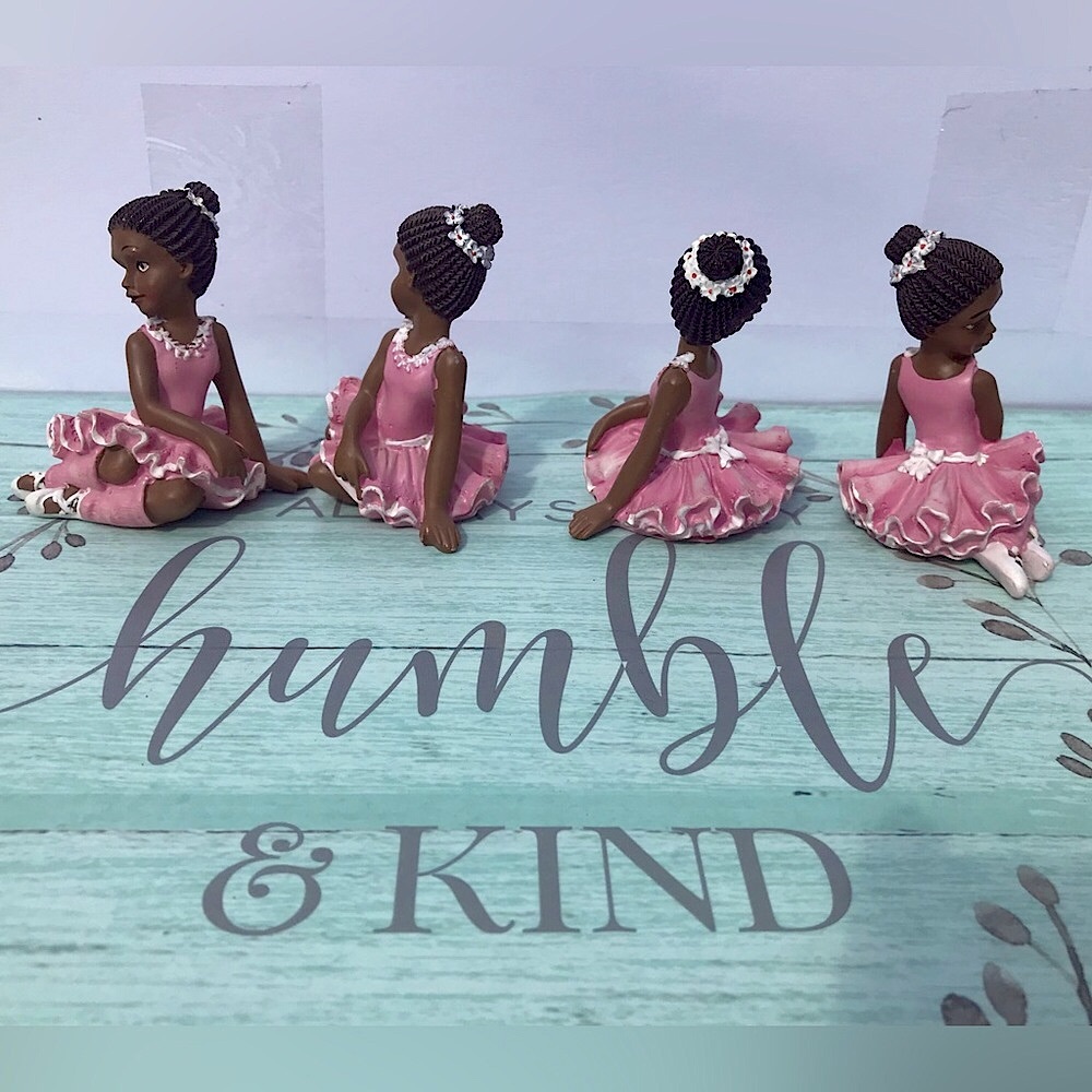 -ONE! Ballerina Cake Topper / Statuette / Keepsake for Little Girls Pink Tutu